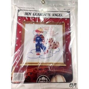 New Astor Place Vintage Boy Guardian Angel Book 87 HS138 Cross Stitch Kit